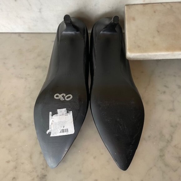 NINE WEST Elise Black 3" Smooth Nappa Leather Pointy Toe Pumps IOB - Picture 8 of 14